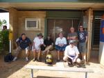 The crew at a hot and dusty Weipa airport