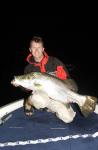 A 104cm barra from Faust on a swimbait.